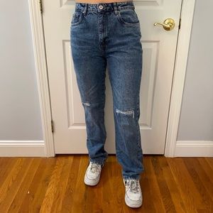 Cotton On Long Straight Leg Jeans Medium Wash 6